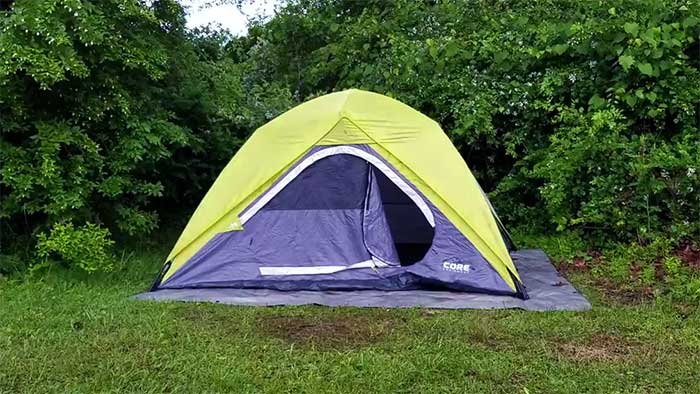 Core 4 Person Instant Tent in the woods