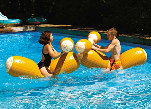 inflatable swimming pool log flume joust set image