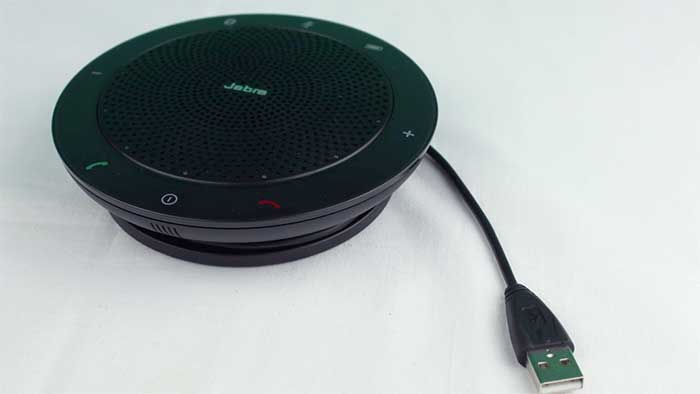 Jabra 510 speakerphone with the usb cable unplugged