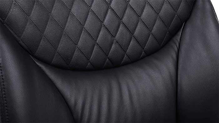 Close-up of a PU Leather Back rest