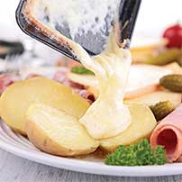 Raclette cheese melting
