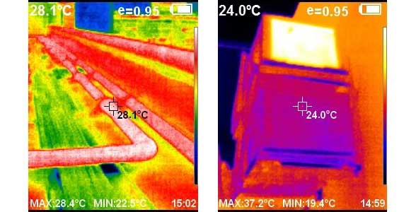 Two thermal images side by side